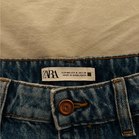 Zara Silver Patch Blue Jeans - Picture 1 of 3
